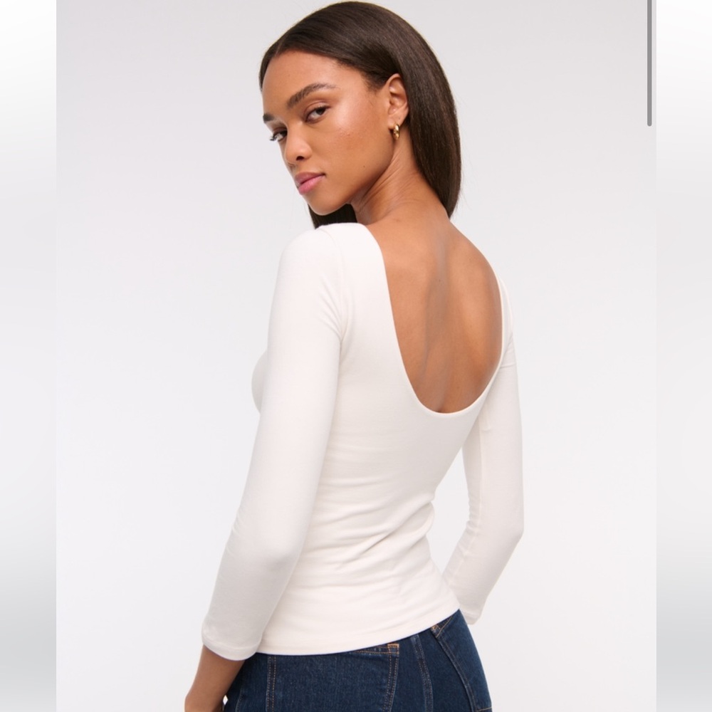 Abercrombie Long-Sleeve Balletic Scoop-Back Top - Picture 2 of 6